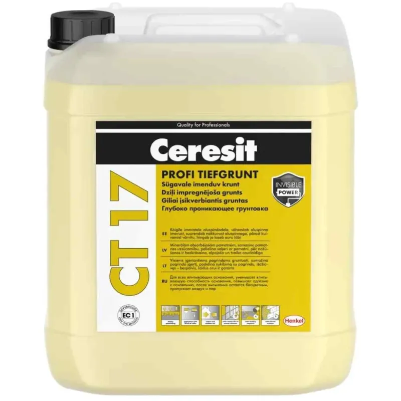 Grunts dziļumgruntis Ceresit CT17, zeltaina, 5 l