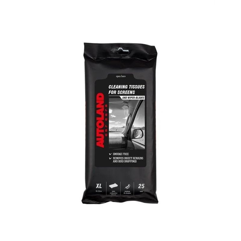 Mitrās salvetes auto stikliem Autoland. 25gab.
