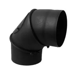 Dūmtraukio alkūnė Wadex, juoda sp., 115 mm, 45 - 90 °