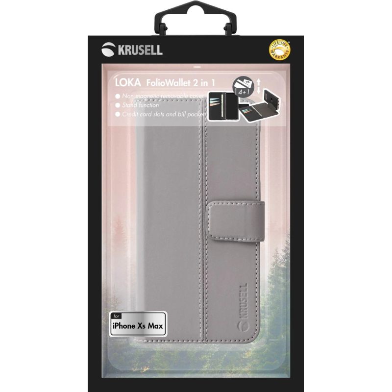 Krusell Loka FolioWallet 2in1 Apple iPhone XS Max grey
