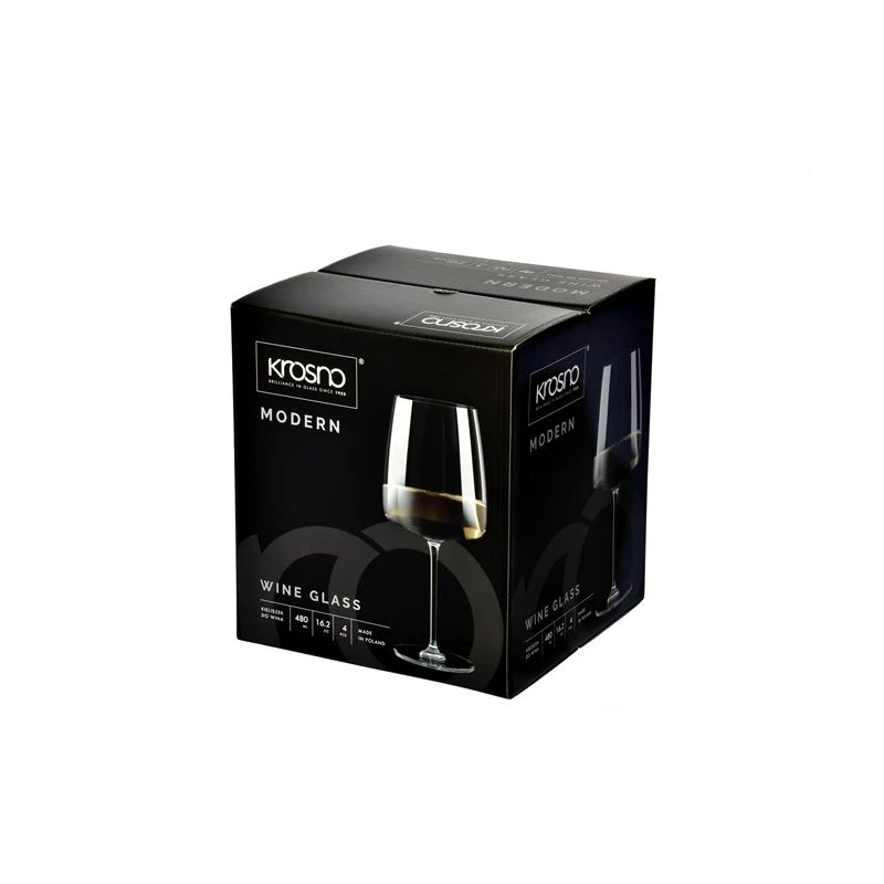 Vīna glāžu komplekts Modern. stikls. 0.650 l. 4 gab.