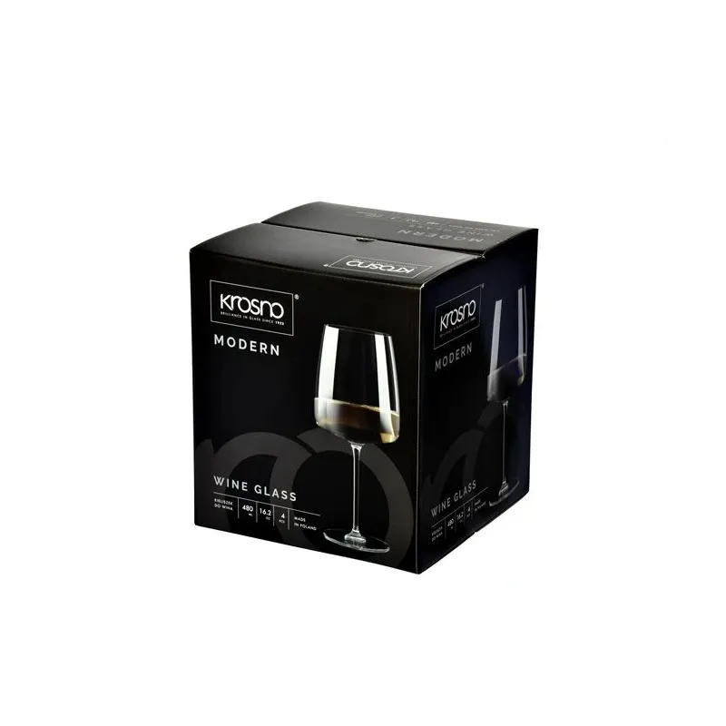 Vyno taurių komplektas Krosno Modern, stiklas, 0.650 l, 4 vnt.