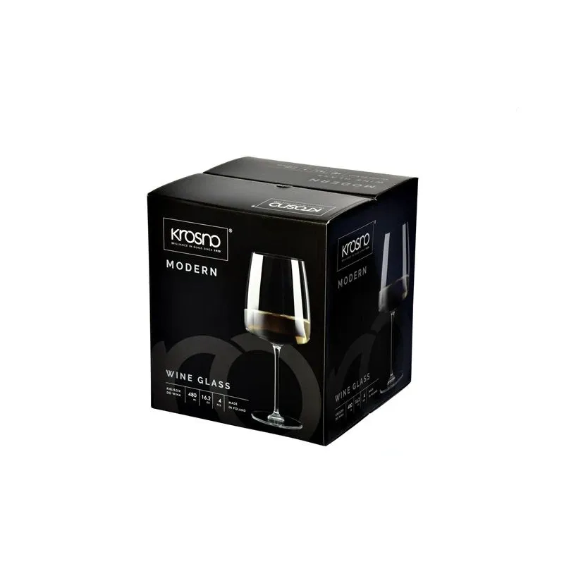 Vyno taurių komplektas Krosno Modern, stiklas, 0.650 l, 4 vnt.
