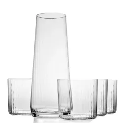 Ąsotis su stiklinėmis Krosno AVANT-GARDE LUMI, stiklas, 1.2 l, 5 vnt.