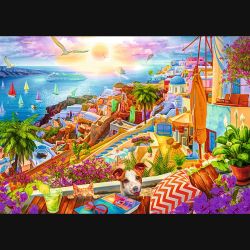 TREFL Premium Plus Puzle Santorīni, Grieķija, 1000 gab.