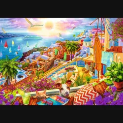 TREFL Premium Plus Pusle Santorini, Kreeka, 1000 osa