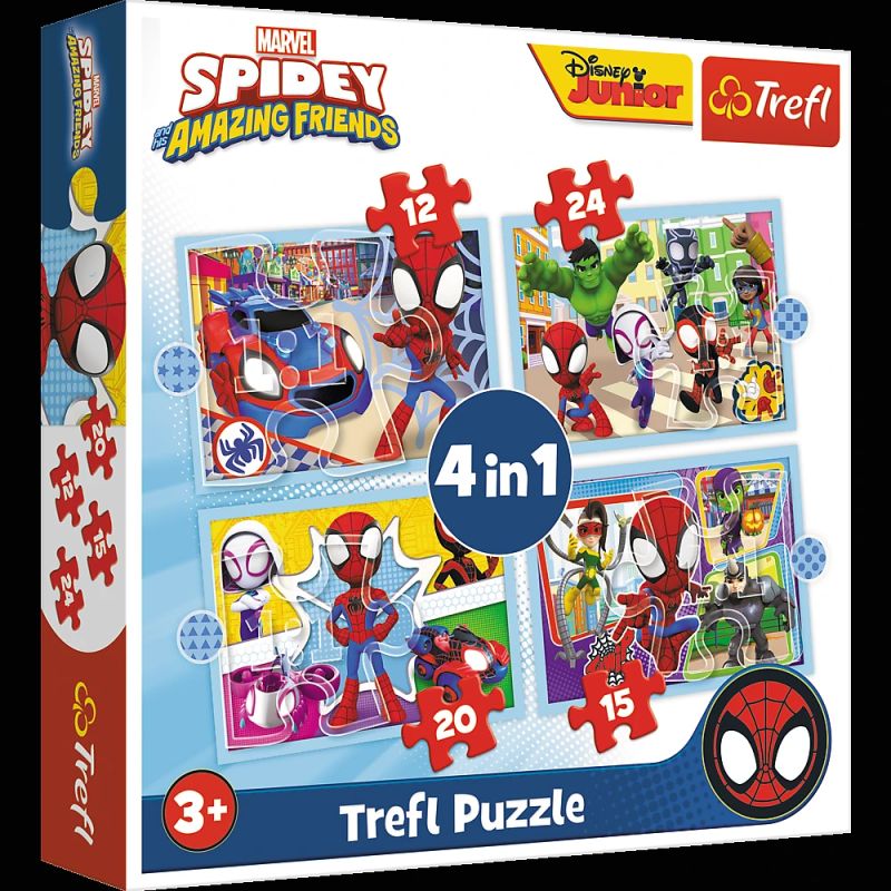 TREFL SPIDER-MAN Puzle 12+24+20+15 Spidey