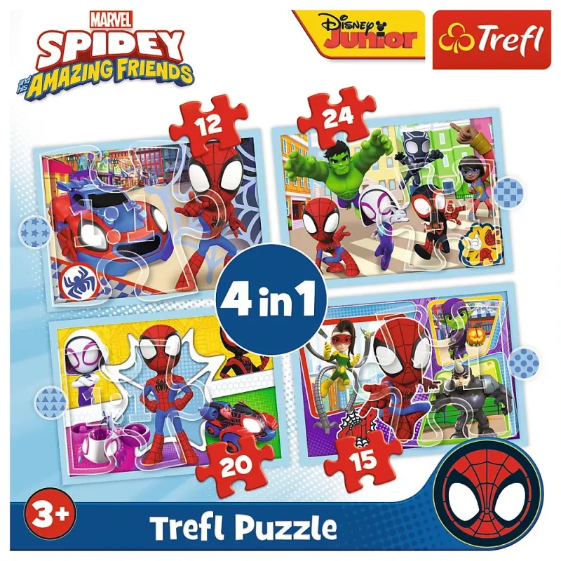 TREFL SPIDER-MAN Puzle 12+24+20+15 Spidey
