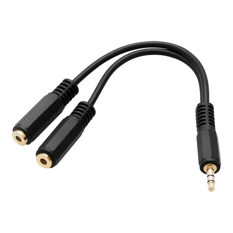 Vads Blow 3.5mm Male - 2x3.5mm Female 3.5mm Vīrietis, 2x3.5mm Sieviete, 0.12 m, melna krās.