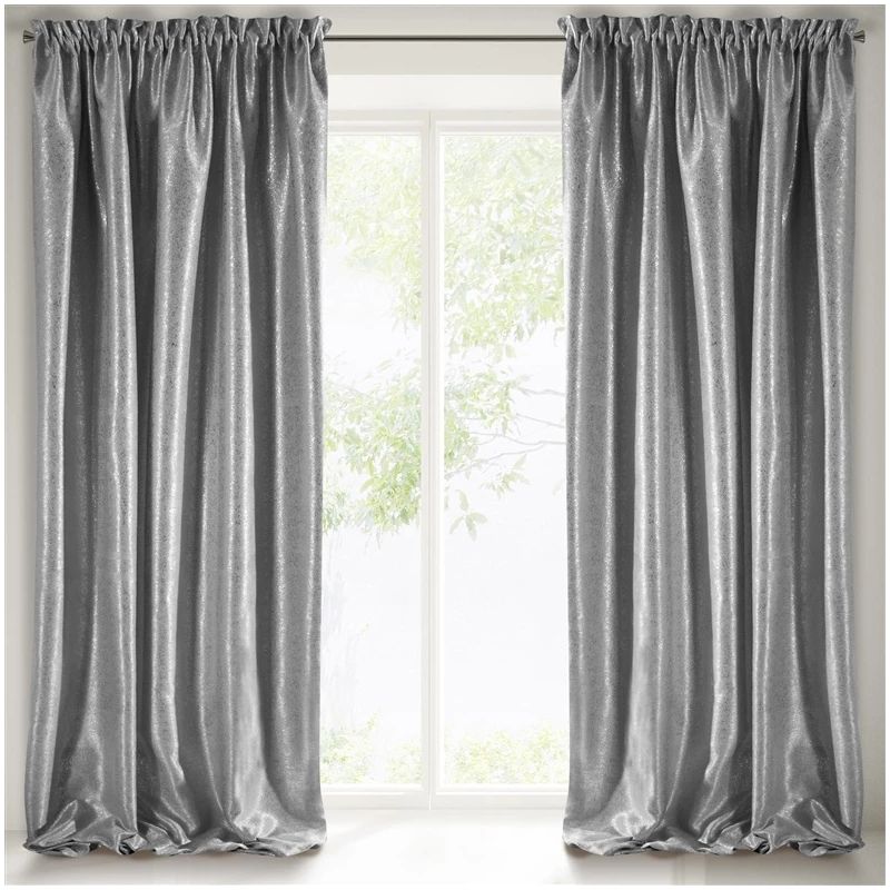 Aizkars Ebru Blackout sudraba, gredzeni 135x270 cm