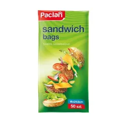 Пакеты для сэндвичей Paclan, 24.5 см x 18 см, 50 шт.
