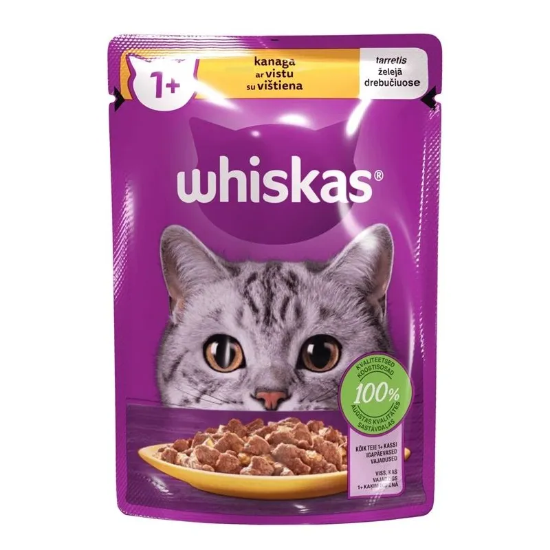Mitrā kaķu barība Whiskas Chicken, vistas gaļa, 0.085 kg
