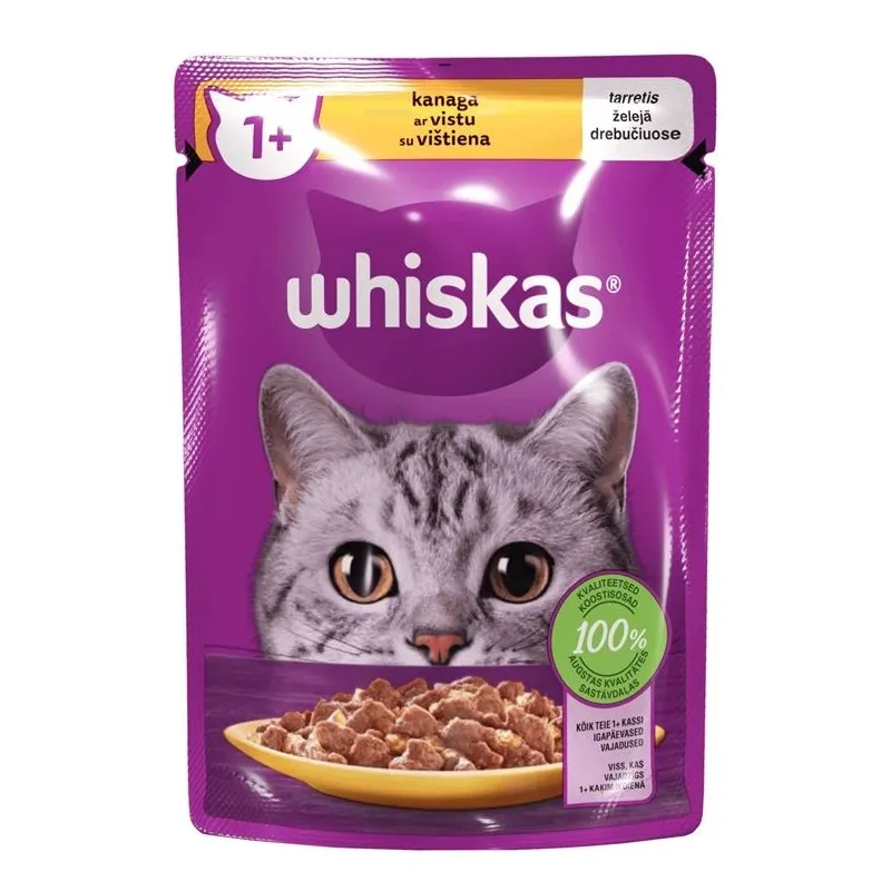 Mitrā kaķu barība Whiskas Chicken, vistas gaļa, 0.085 kg