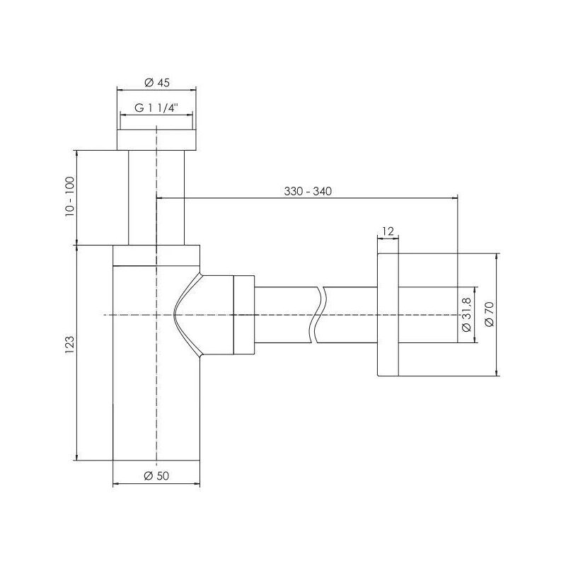 Izlietnes sifons melns tycner 2312