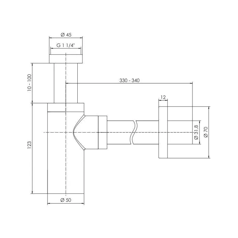 Sifons izlietnei Tycner, 32 mm