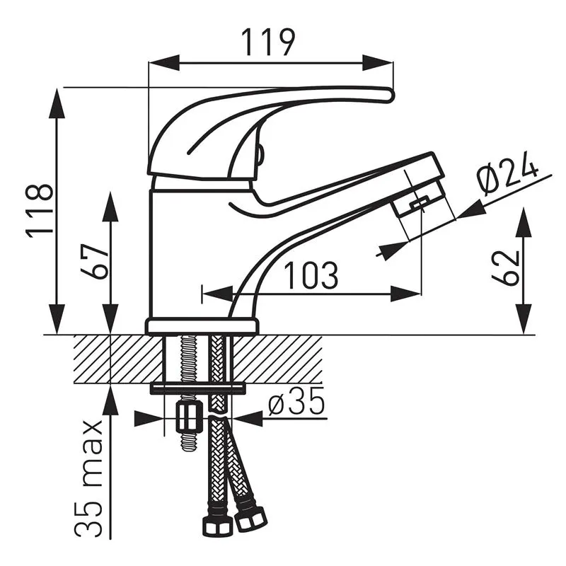 Izlietņu jaucējkrāns Ferro Elba BEL2, hroma krās.