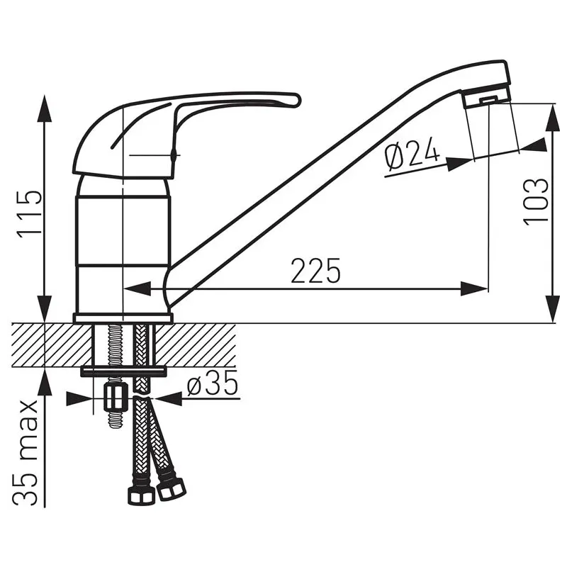 Virtuves jaucējkrāns Ferro Elba BEL4, hroma krās.
