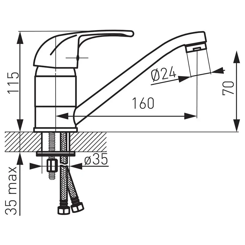 Izlietņu jaucējkrāns Ferro Elba BEL2A, hroma krās.