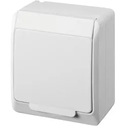 Kištukinis lizdas Elektro-Plast Hermes 0324-02, su įžeminimu, IP44, balta sp.