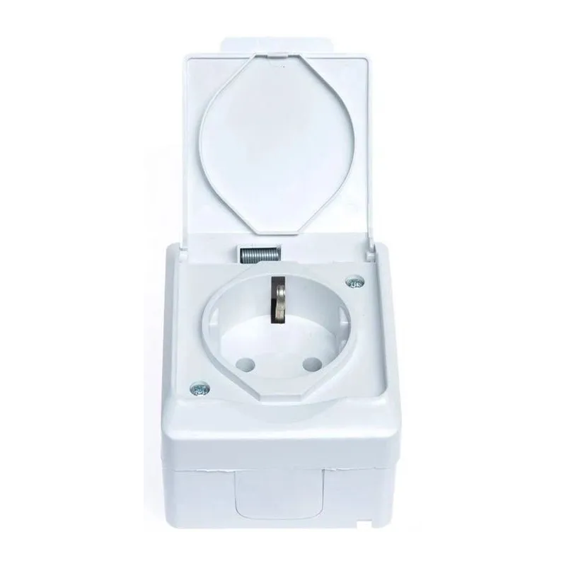 Kontaktligzda Elektro-Plast Hermes 0324-02, Iezemēta rozete, IP44, balta