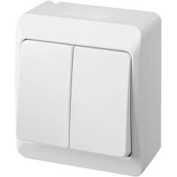 Slēdzis ELEKTRO-PLAST HERMES. 2 taustiņi. IP44