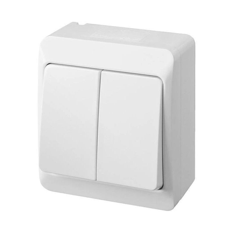 Slēdzis ELEKTRO-PLAST HERMES. 2 taustiņi. IP44
