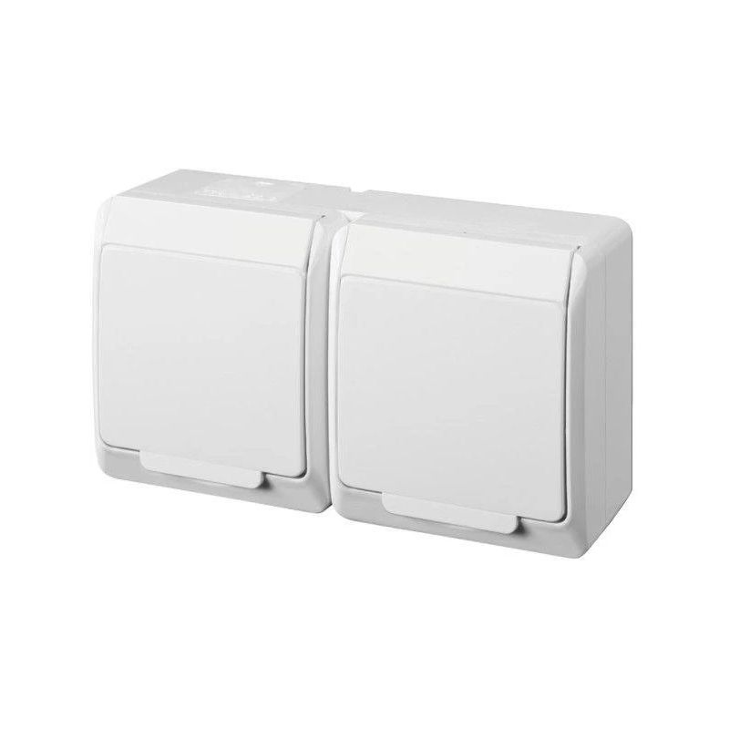 Divvietīga kontaktligzda ELEKTRO-PLAST HERMES. IP44