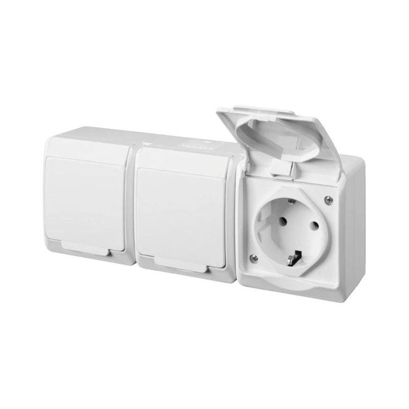 Trīsvietīgs spraudnis ELEKTRO-PLAST HERMES. IP44