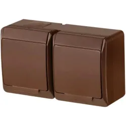 Double Socket ELEKTRO-PLAST HERMES. IP44