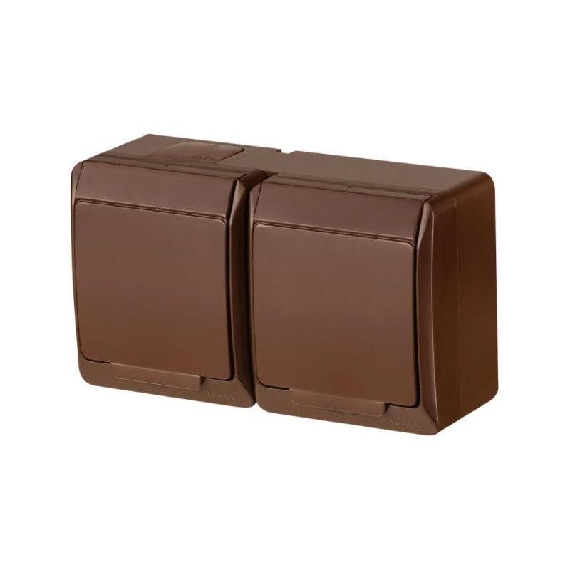 Divvietīga kontaktligzda ELEKTRO-PLAST HERMES. IP44