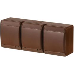 Trīsvietīga rozete ELEKTRO-PLAST HERMES. IP44