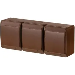 Kištukinis lizdas trivietis Elektro-Plast Hermes 0326-06