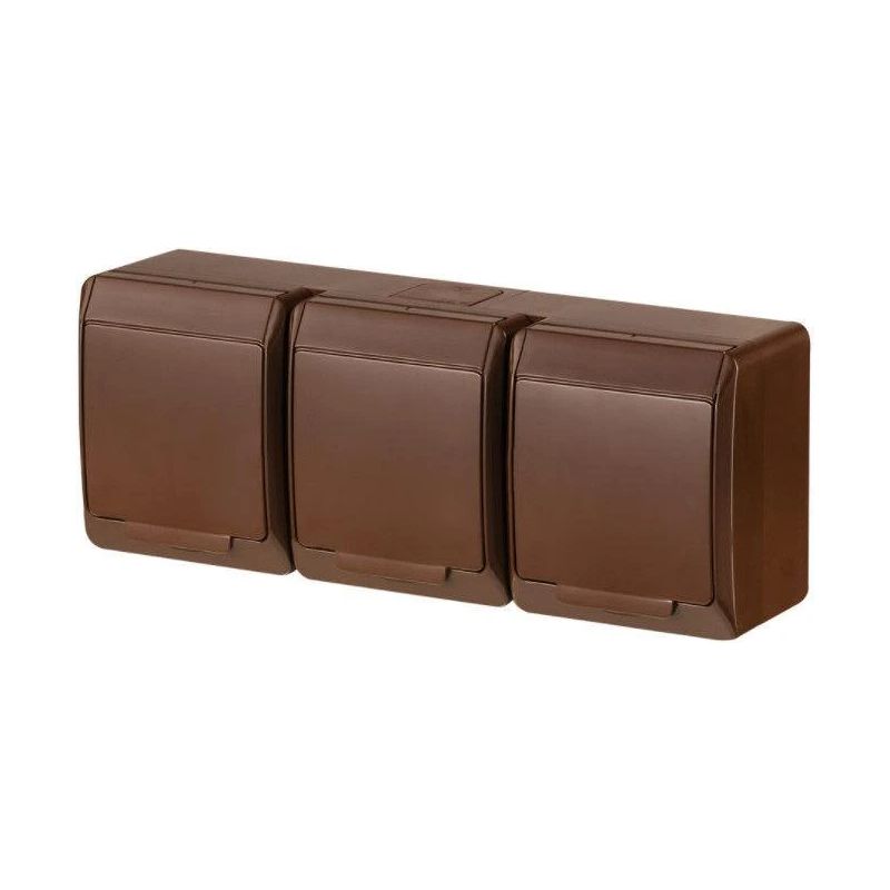 Trīsvietīga rozete ELEKTRO-PLAST HERMES. IP44