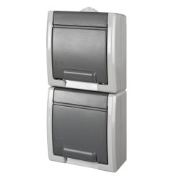 Divvietīga kontaktligzda ELEKTRO-PLAST AQUANT. IP55