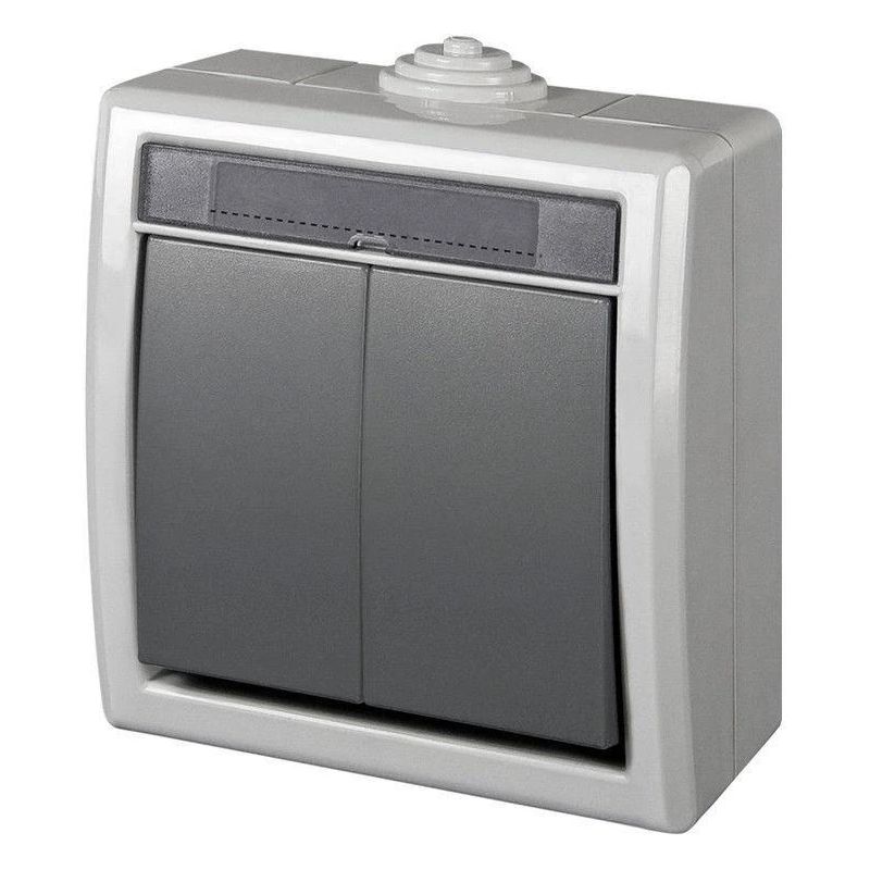 Slēdzis ELEKTRO-PLAST AQUANT. 2 taustiņi, IP55