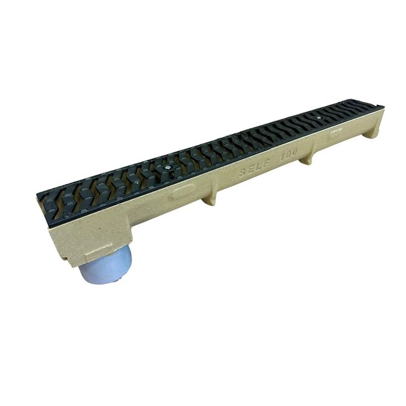 Drenāžas kanāls ar čuguna režģi un izvadu Self. 1 m