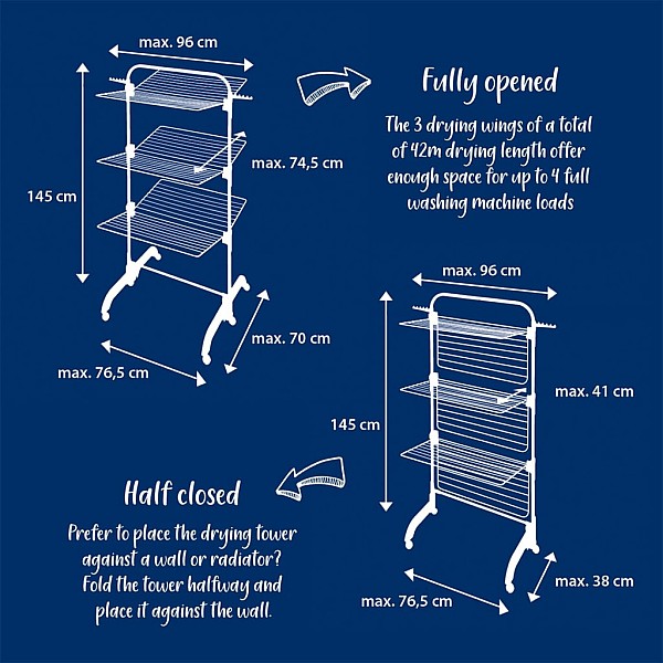 Leifheit žāvētājs Comfort Tower 420, balts