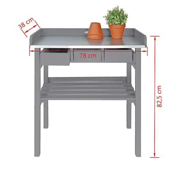 Esschert Design dārza darba galds, pelēks, CF29G