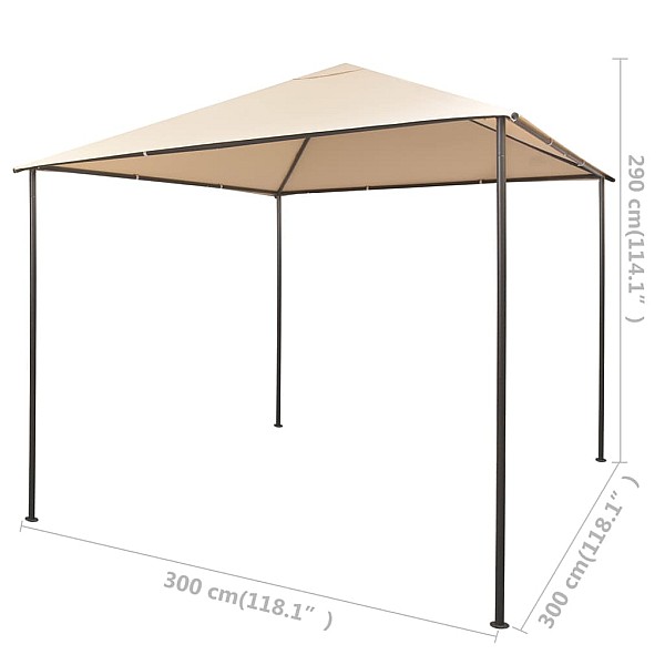 dārza nojume, telts, 3x3 m, tērauds, bēša