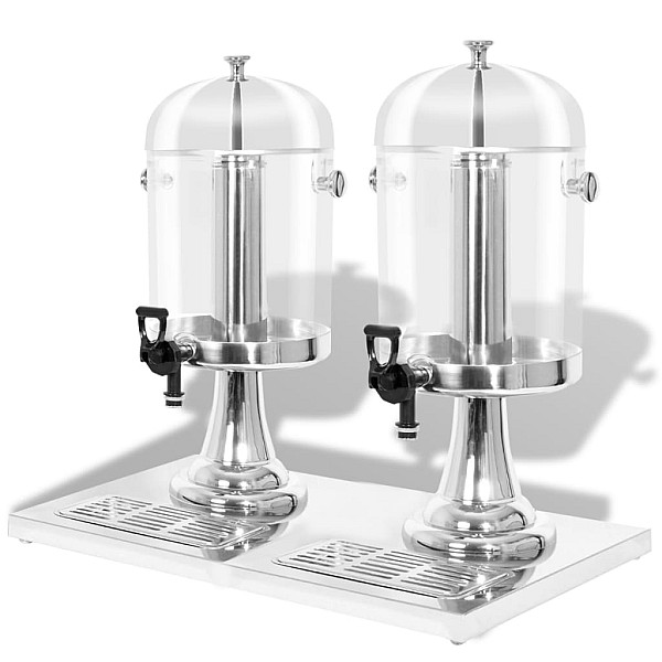 dubultais sulas dispensers, 2 x 8 L, nerūsējošs tērauds