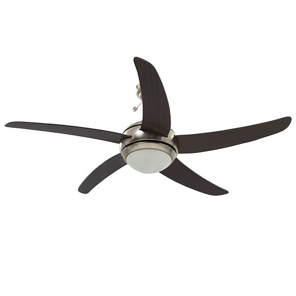 griestu ventilators ar lampu, 128 cm, dekoratīvs, brūns