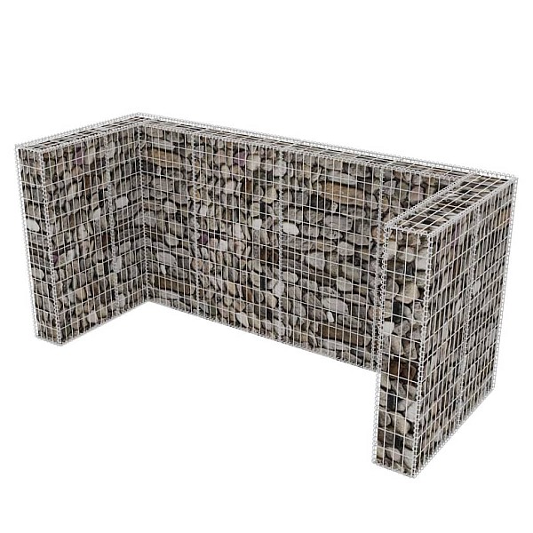 gabions atkritumu konteineriem, tērauds, 250x100x120 cm