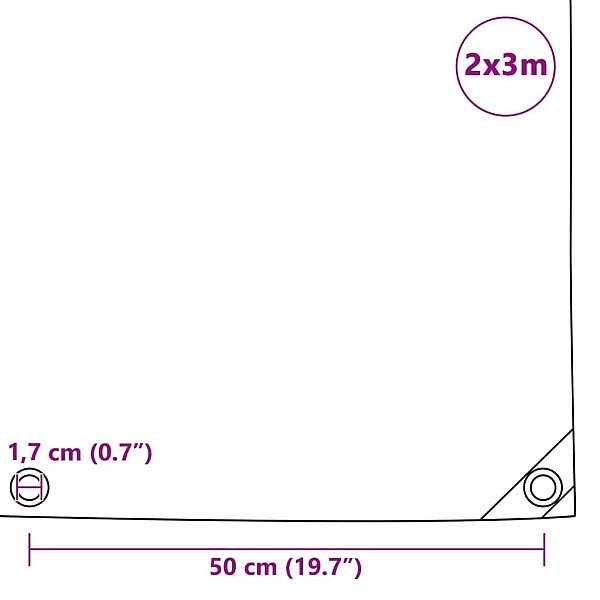 brezenta pārklājs, tents, 650 g/m², 2x3 m, pelēks