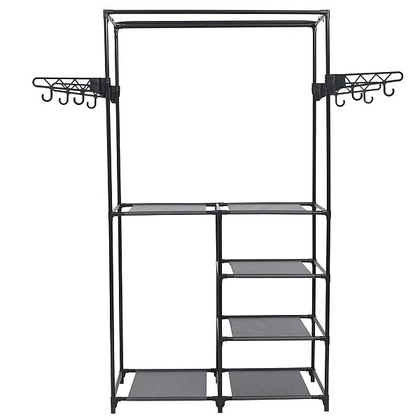 drēbju pakaramais, melns, 87x44x158 cm, tērauds, neausts audums