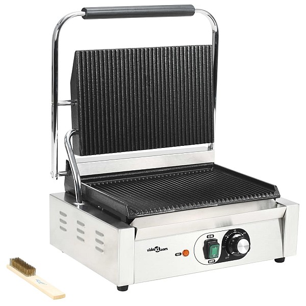 panini grils ar rievotu virsmu, 2200 W, 43x30,5x20 cm