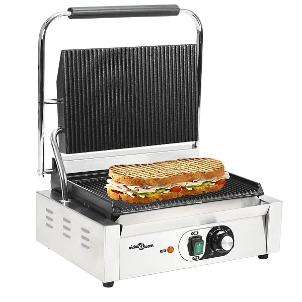 panini grils ar rievotu virsmu, 2200 W, 43x30,5x20 cm