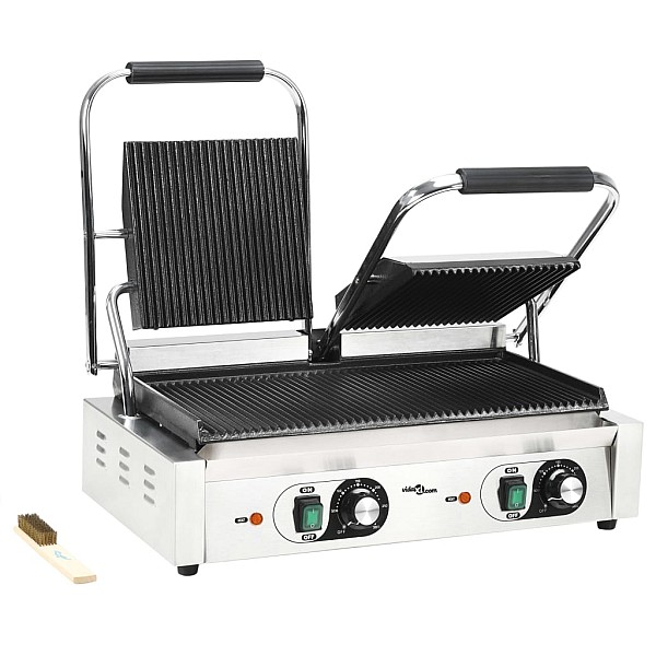 panini grils ar rievotu virsmu, 3600 W, 57x30,5x20 cm