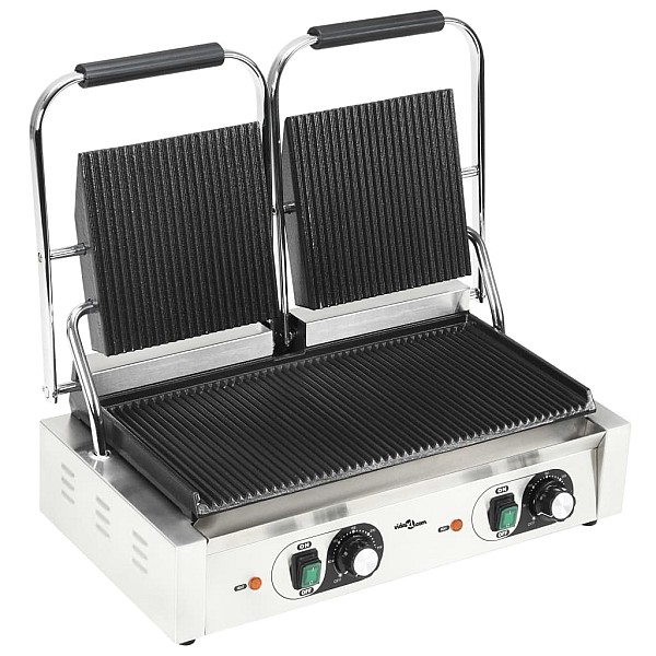 panini grils ar rievotu virsmu, 3600 W, 57x30,5x20 cm