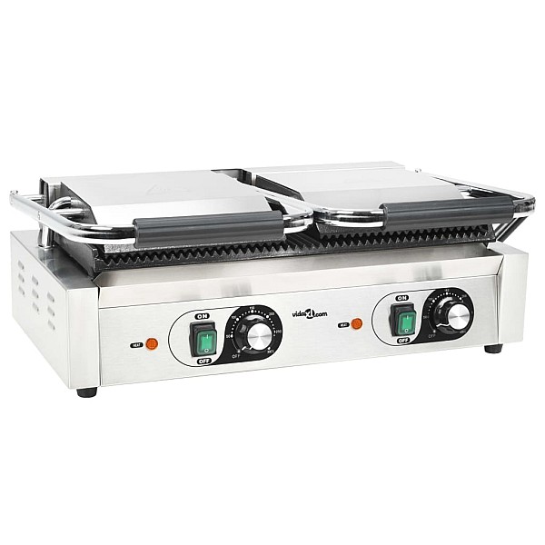 panini grils ar rievotu virsmu, 3600 W, 57x30,5x20 cm