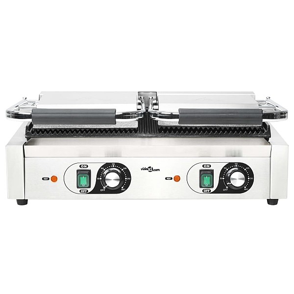 panini grils ar rievotu virsmu, 3600 W, 57x30,5x20 cm